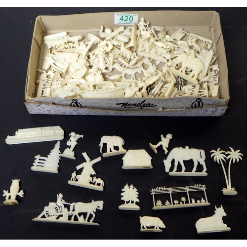 420 - A qty of miniature plastic figures to inc Frihome, Eifein etc