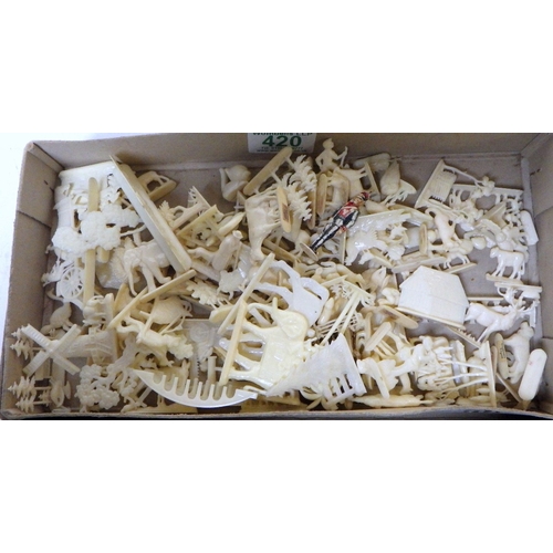 420 - A qty of miniature plastic figures to inc Frihome, Eifein etc