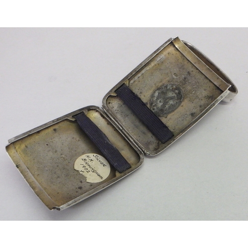 11 - An Edwardian silver cigarette case bearing presentation inscription to front, 85 x 62mm; a modern si... 