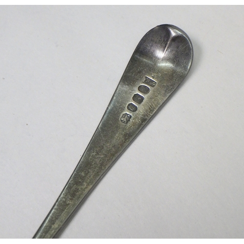 20 - A  George III silver old english pattern table spoon, Thomas Wallis, London 1802, 228mm long  / 60g.