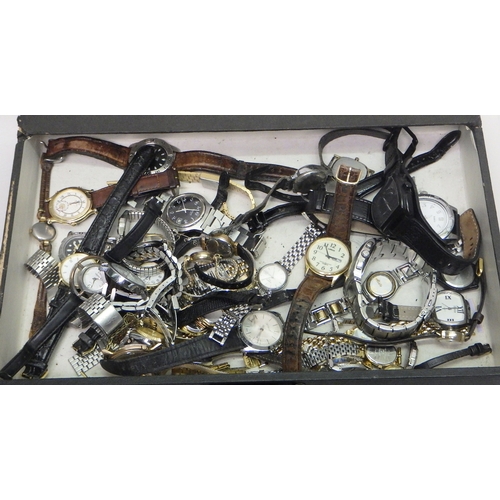 59 - A Lanco Quartz wristwatch c1977, having a black dial over a Tissot Cal 2030 movement, 37mm across ca... 