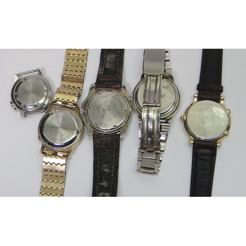 59 - A Lanco Quartz wristwatch c1977, having a black dial over a Tissot Cal 2030 movement, 37mm across ca... 