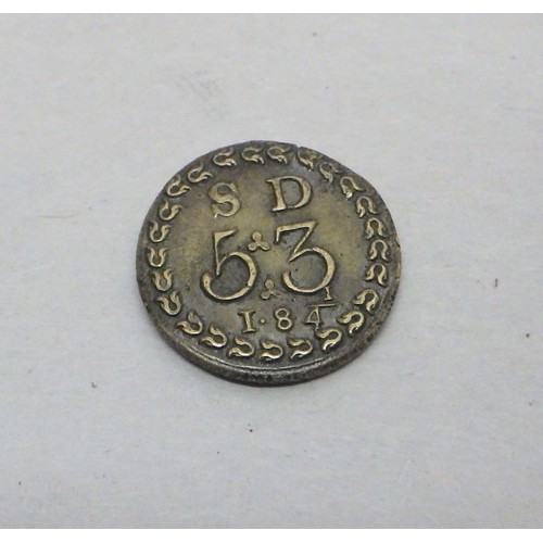 87 - A quarter guinea monetary / coin weight c18th cent; UK issue silver coinage, Victoria and later.  Pr... 