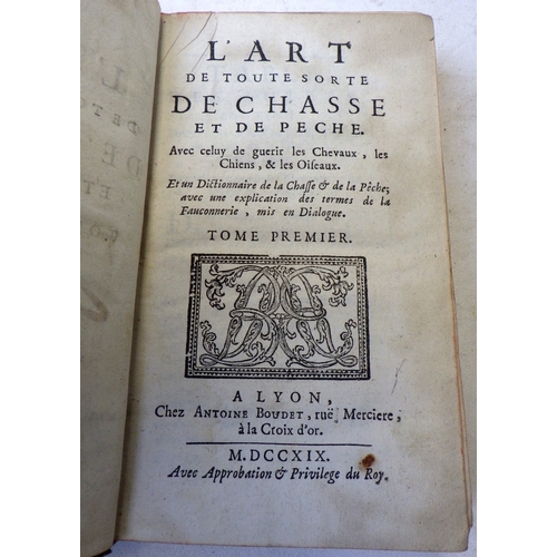 'L’Art de Toute Sorte de Chasse et de Peche' (The art of all sorts of hunting and fishing) 1719 together with R Keaton, 'Birds' Nests, eggs and Egg-collecting'  (2)