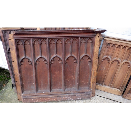 636 - Fifteen pieces of panelling, ex The Quire, York Minster, (11 oak and four pine) post 1829, removed d... 