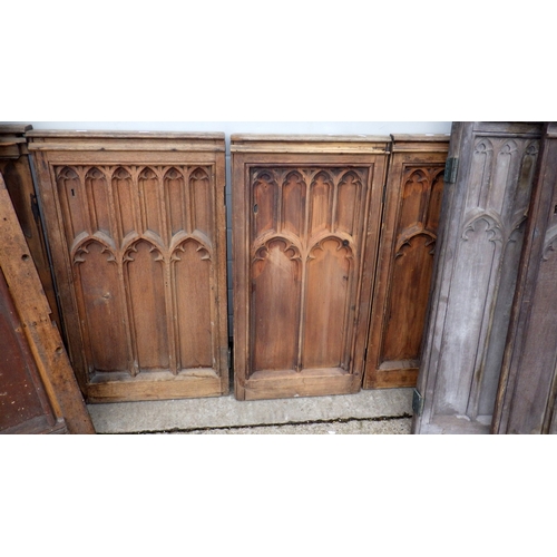 636 - Fifteen pieces of panelling, ex The Quire, York Minster, (11 oak and four pine) post 1829, removed d... 