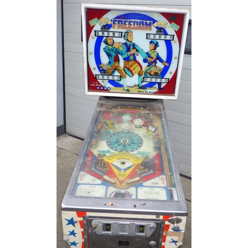 A Bally Freedom Pinball Machine, sold as seen, not used for some time ...