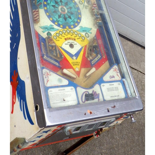 A Bally Freedom Pinball Machine, sold as seen, not used for some time ...