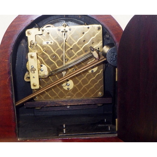 14 - A 1920s Westminster chime mantle clock together with a Cresta 400 day anniversary clock (2)