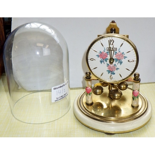 14 - A 1920s Westminster chime mantle clock together with a Cresta 400 day anniversary clock (2)