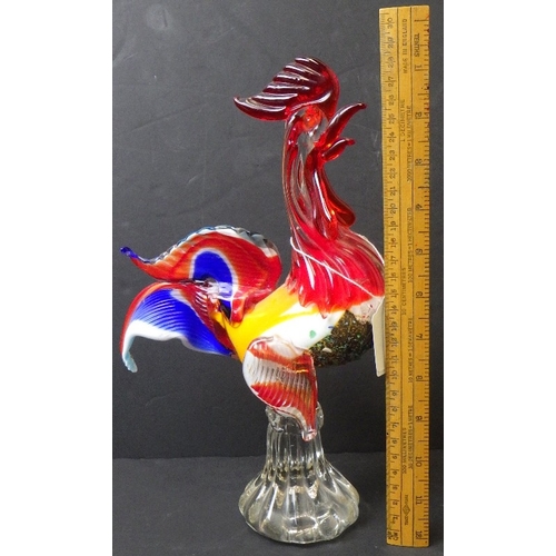 3 - A Murano glass cockerel, 30cm tall