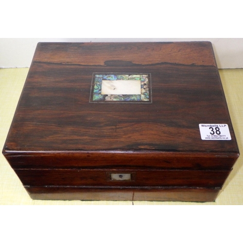 38 - A 19thC rosewood writing box