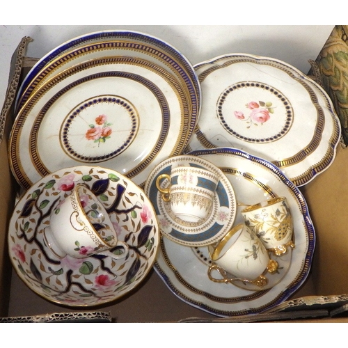 49 - Three boxes of misc ceramics to inc Portmeirion, 19thC tea ware, figures etc, all AF (3)