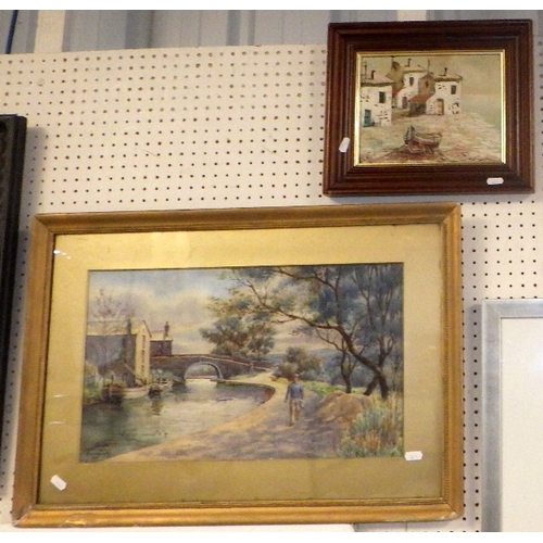 52 - An S Holdsworth signed watercolour together with further pictures and prints (7)