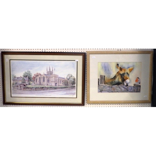 52 - An S Holdsworth signed watercolour together with further pictures and prints (7)