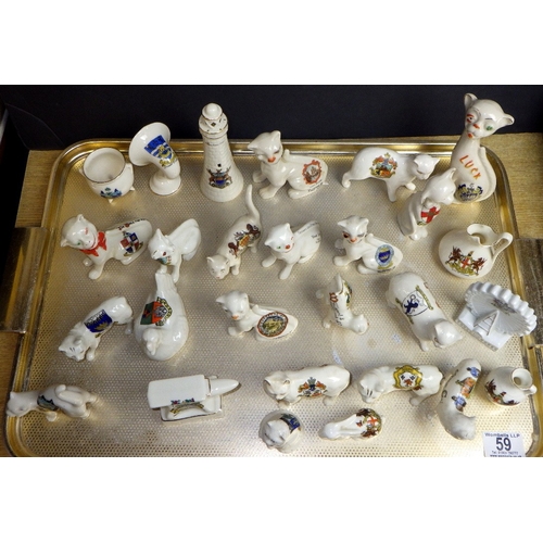 59 - A qty of misc crested china
