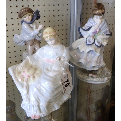 A group of three Coalport figures, 15-20cm tall (3)