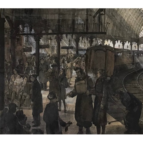 350 - Frederick Cecil Jones (Bradford-born artist 1891-1966): a military interest scene depicting troops e... 
