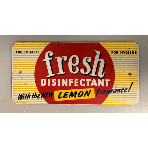 A Fresh Disinfectant enamel advertising sign