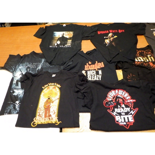 160 - A group of various music tour T-shirts, all worn AF labels removed, possibly medium - large sizes