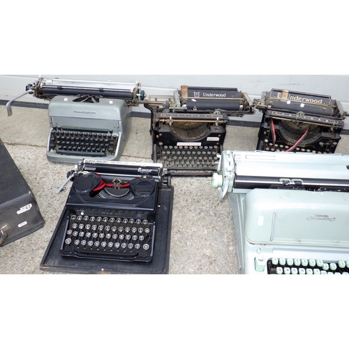 713 - Six various typewriters