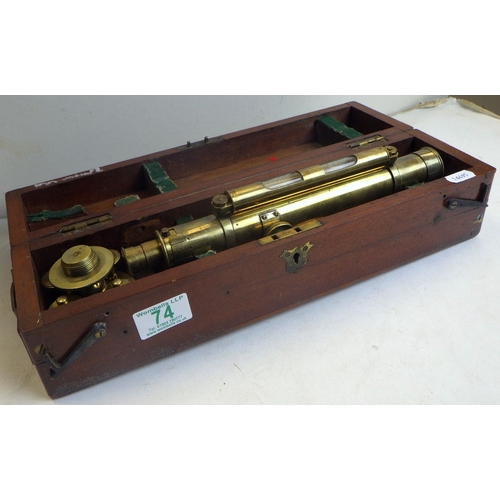 A cased brass Dumpy level Carter Exeter