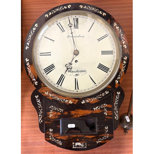 A regency Coromandel and Mother of Pearl Drop Dial Fusee Clock “ Richardson Manchester”