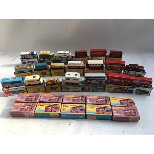 153 - Matchbox toys, Tomica and Lone star tuff tots , boxed Diecast vehicles, including Buses, coaches, va... 