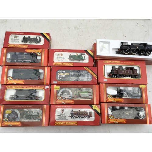 255 - Hornby railways, OO scale, locomotives x13, boxed, including #R300 GWR class 57XX Pannier tank, #R25... 