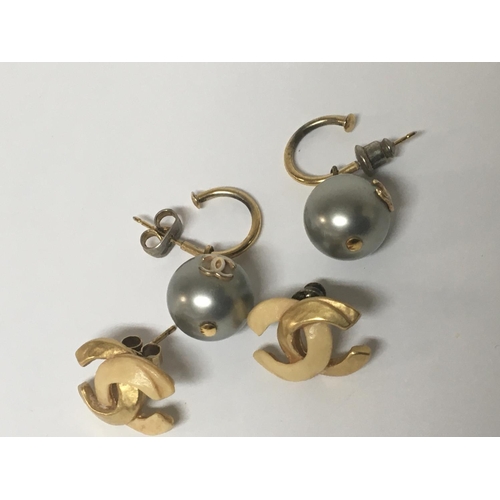 Two pairs of Authentic Chanel earrings. Replacement butterfly clip.