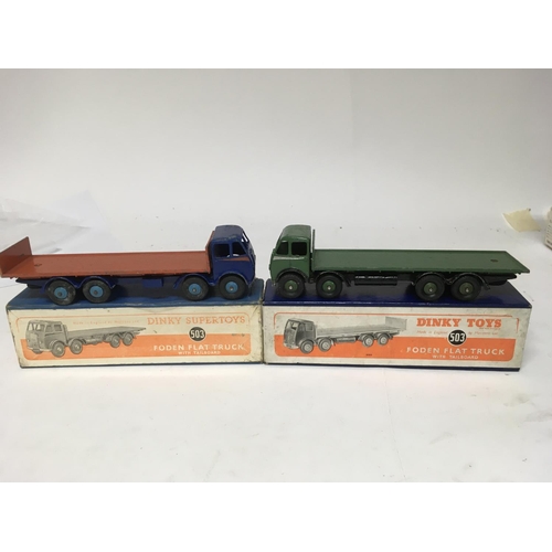 1944 - Dinky toys, #503 Foden flat truck x2, boxed