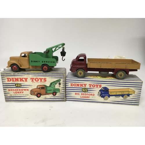 1962 - Dinky toys, #430 Breakdown lorry, #922 Big Bedford lorry, boxed