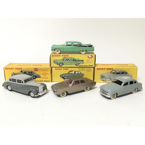 2076 - Dinky toys, #559 Ford Taurus 17M, #24X Ford Vedette 54, #150 Rolls Royce silver wraith and #191 Dodg... 