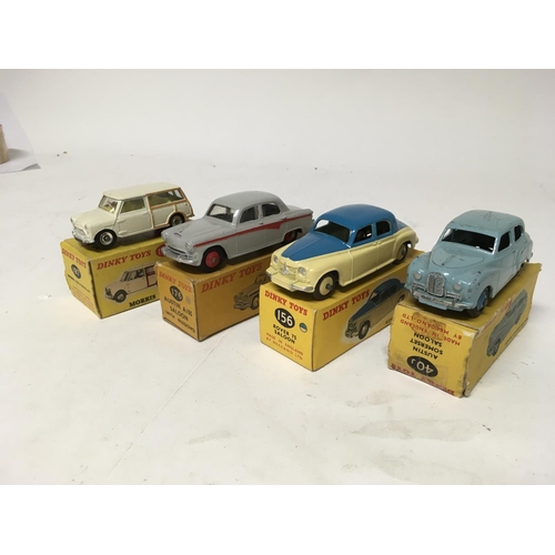 2085 - Dinky toys, #197 Morris Mini traveller, #176 Austin A105 saloon, #156 Rover 75 saloon and #40J Austi... 