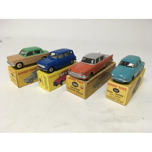2086 - Dinky toys, #175 Hillman Minx saloon, #518 Renault 4L, #180 Packard clipper sedan and #524 Renault D... 