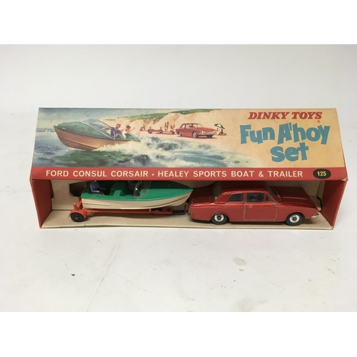 2094 - Dinky toys, #126 Fun ahoy set, Ford Consul Corsair with Healey sports boat and trailer, boxed