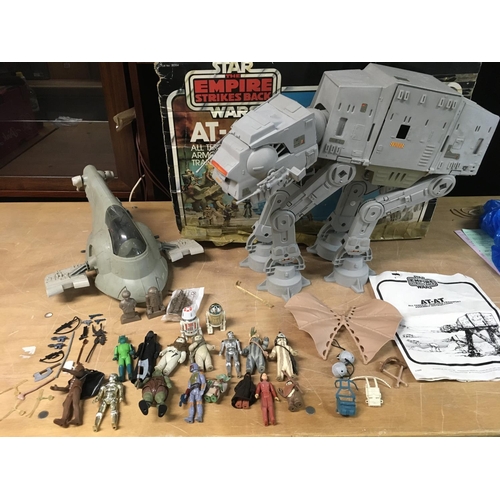 2308 - Star Wars, vintage , including Empire strikes back AT-AT Walker, in tatty box with instructions leaf... 