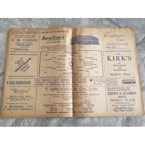 118 - 1936/37 Chesterfield v Sheffield United Football Programme: Opening of new stand at Saltergate on 7 ... 