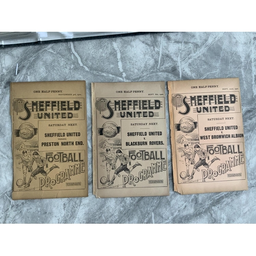 129 - 1900/1901 Sheffield United Reserve Football Programmes: 4 pagers ex bound v Wombwell Rushden and Wor... 