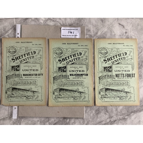 141 - 1904/1905 Sheffield United Reserve Football Programmes: Gresley Rovers Thornhill Utd and Stanton Hil... 