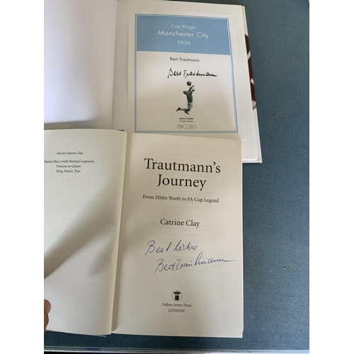 1412 - Bert Trautmann Signed Football Books: Trautmanns Journey and Manchester City Cup Kings 1956 both han... 