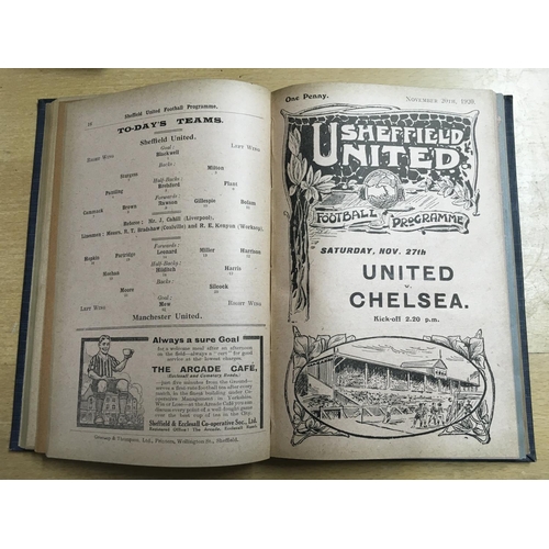 154 - 1920/21 Sheffield United Bound Volume Of Football Programmes: All 21 League matches to include Black... 