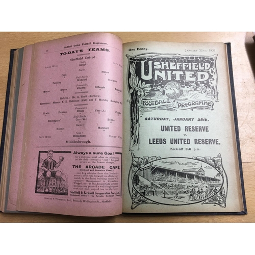 154 - 1920/21 Sheffield United Bound Volume Of Football Programmes: All 21 League matches to include Black... 