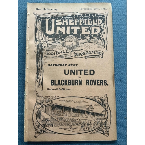 159 - 1913/14 Sheffield United v Blackburn Rovers Champions Football Programme: Good condition 16 pager fr... 