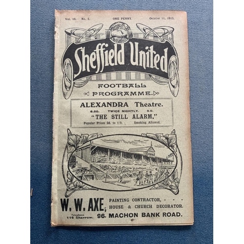 162 - 1913/14 Sheffield United v Everton Football Programme: Good condition 16 pager from the last season ... 