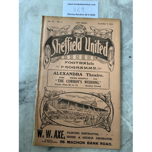 169 - 1913/14 Sheffield United v Preston North End Football Programme: Good condition 16 pager from the la... 