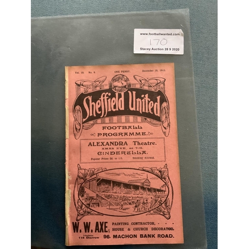 170 - 1913/14 Sheffield United v Liverpool Football Programme: Good condition 16 pager from the last seaso... 