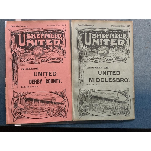 172 - 1913/14 Sheffield United Reserve Football Programmes: Good condition 4 pagers from the last season b... 