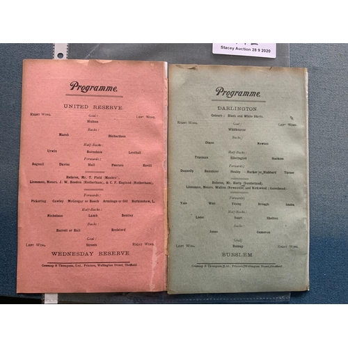 172 - 1913/14 Sheffield United Reserve Football Programmes: Good condition 4 pagers from the last season b... 