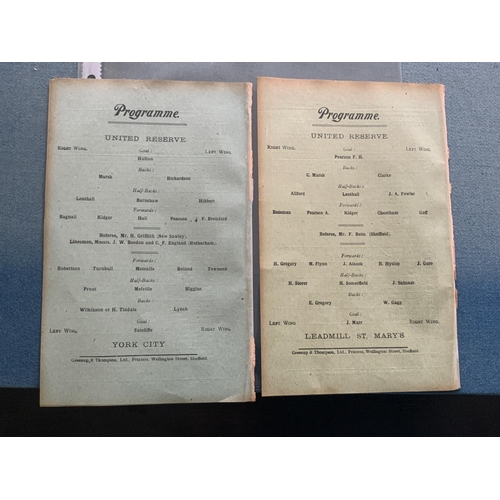 176 - 1913/14 Sheffield United Reserve Football Programmes: Good condition 4 pagers from the last season b... 